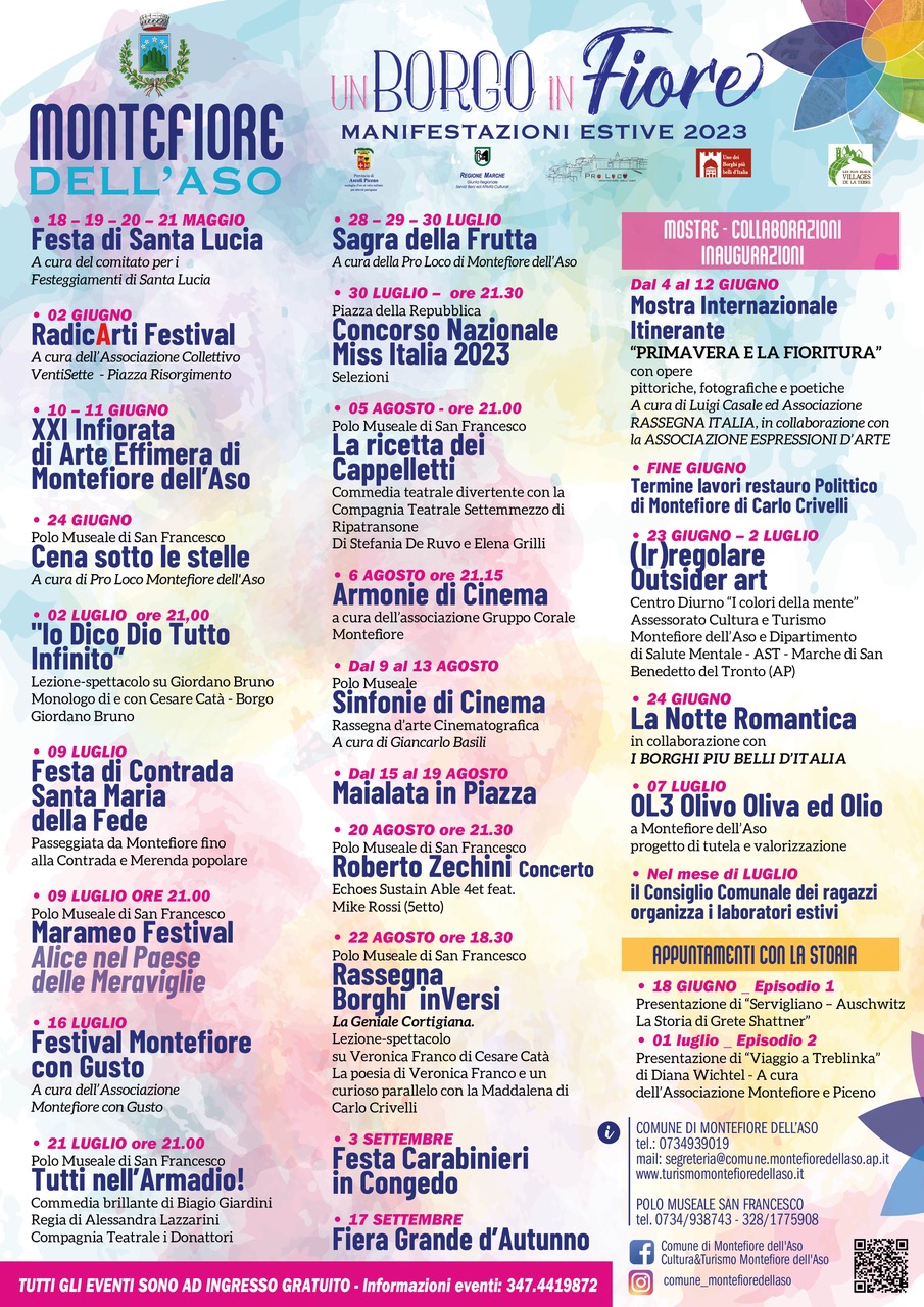 Calendario Eventi Stagione Estiva 2023