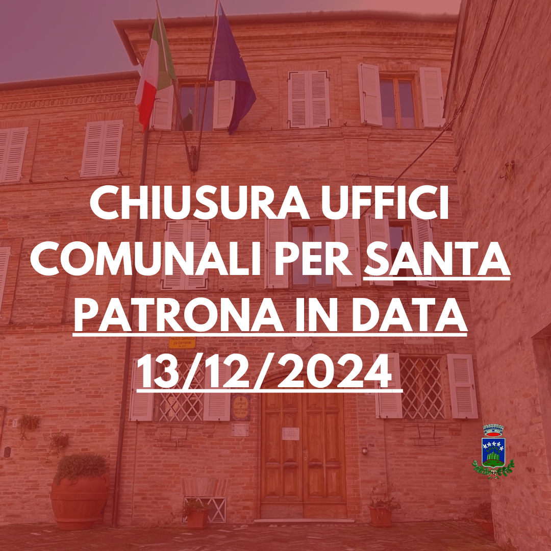 Comunicazione chiusura uffici comunali - 13/12/2024